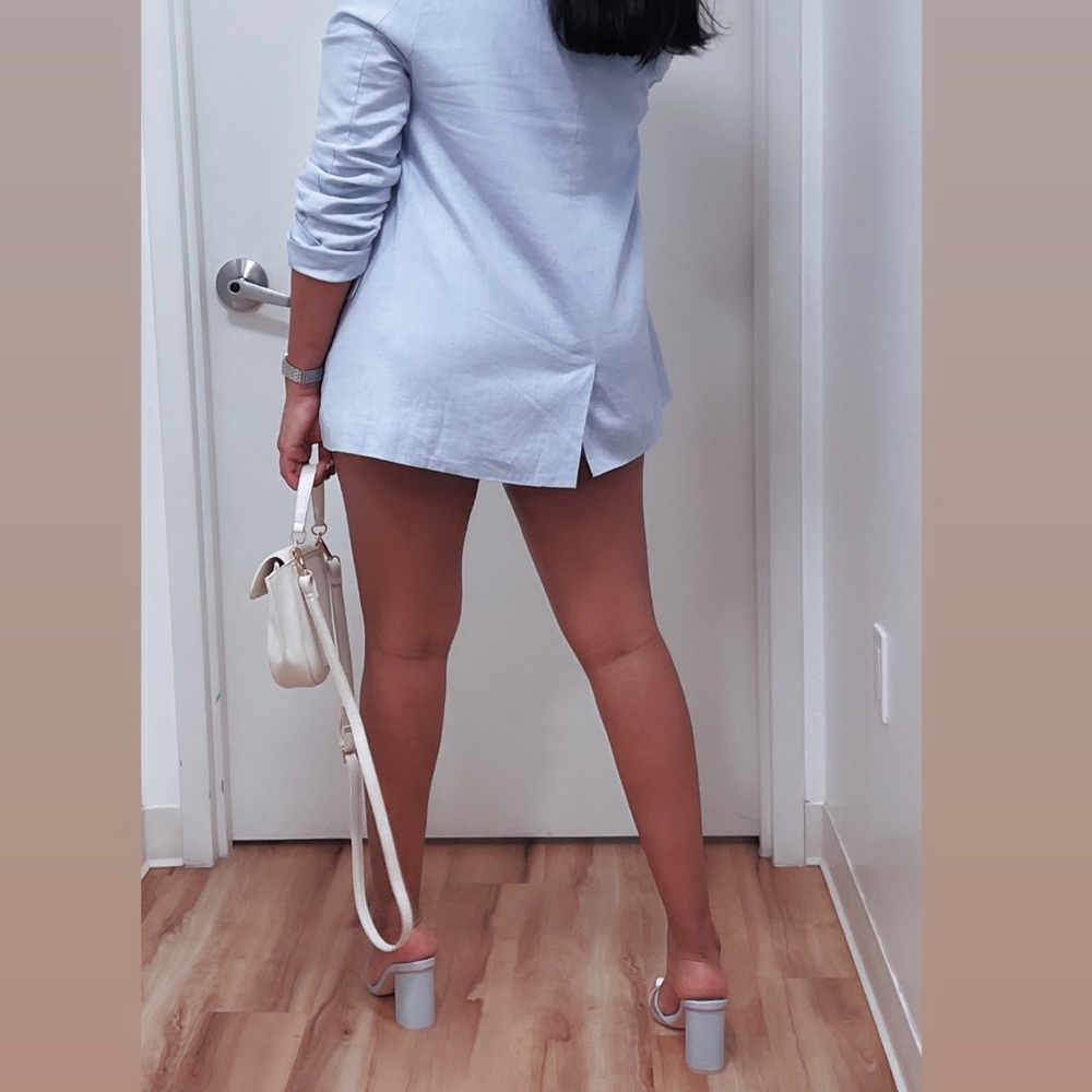 Baby Blue Blazer Short Set.